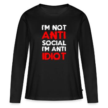 Provocation du bureau des idiots - T-shirt manches longues Premium bio Femme - noir - Devant - Julia (174cm)