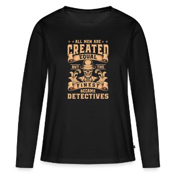 Agent - Frauen Premium Bio Langarmshirt - Schwarz - Vorne - Julia (174cm)