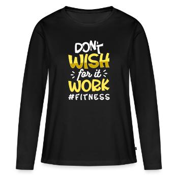 Entraînement sur équipement de sports croisés - T-shirt manches longues Premium bio Femme - noir - Devant - Julia (174cm)