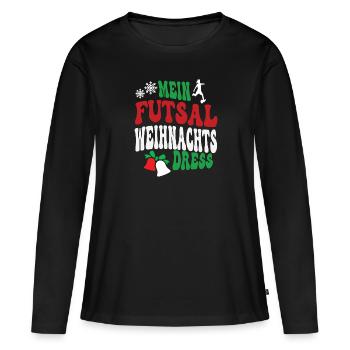 Weihnachten Futsal Spielerin Futsalspielerin Team - Frauen Premium Bio Langarmshirt - Schwarz - Vorne - Julia (174cm)