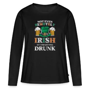 Pub Kobold Reisender Irisch - Frauen Premium Bio Langarmshirt - Schwarz - Vorne - Julia (174cm)