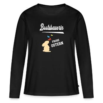Bootsbauerin Ostern Bootsbau Oster Outfit - Frauen Premium Bio Langarmshirt - Schwarz - Vorne - Julia (174cm)