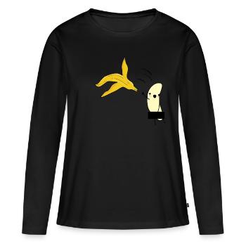 Nackte Banane Strip Junggesellenabschied / JGA - Frauen Premium Bio Langarmshirt - Schwarz - Vorne - Julia (174cm)
