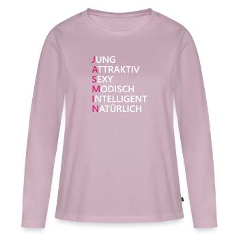 Jasmin Name Geschenk - Frauen Premium Bio Langarmshirt - Altrosa - Vorne - Julia (174cm)