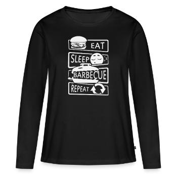 BBQ - T-shirt manches longues Premium bio Femme - noir - Devant - Julia (174cm)