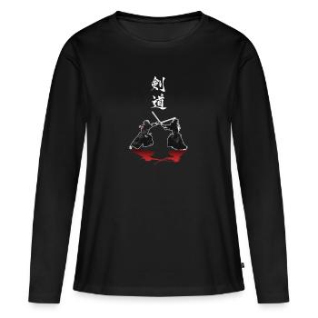 Kendo - T-shirt manches longues Premium bio Femme - noir - Devant - Julia (174cm)