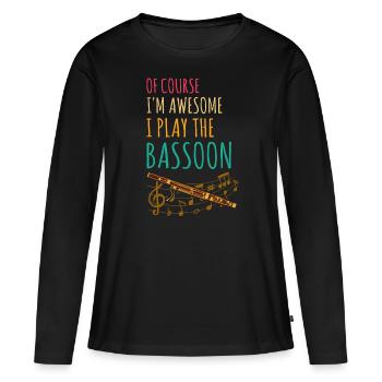 Orchestre et instrument à vent - T-shirt manches longues Premium bio Femme - noir - Devant - Julia (174cm)