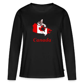 Canada - T-shirt manches longues Premium bio Femme - noir - Devant - Julia (174cm)