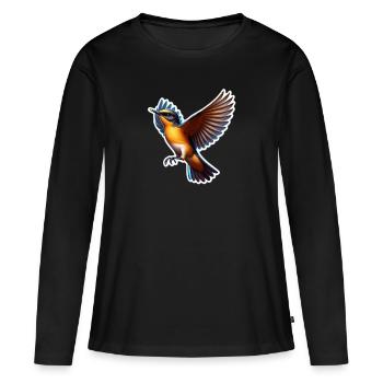 Joli martin-pêcheur - T-shirt manches longues Premium bio Femme - noir - Devant - Julia (174cm)