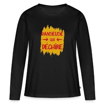 cadeau drôle déchire danseuse danse femme - T-shirt manches longues Premium bio Femme - noir - Devant - Julia (174cm)