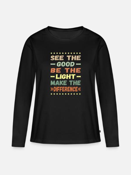 Make the difference - Frauen Premium Bio Langarmshirt - Schwarz