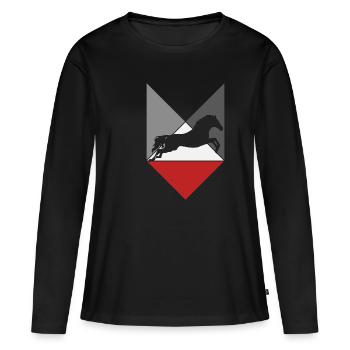 show jumping - Women's Premium Organic Long Sleeve Shirt - black - Front - Julia (174cm)