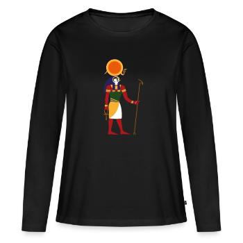Ra Re ancien dieu du soleil égyptien - abondance de santé - T-shirt manches longues Premium bio Femme - noir - Devant - Julia (174cm)
