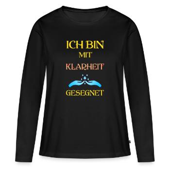 Ich bin mit Klarheit gesegnet - Frauen Premium Bio Langarmshirt - Schwarz - Vorne - Julia (174cm)