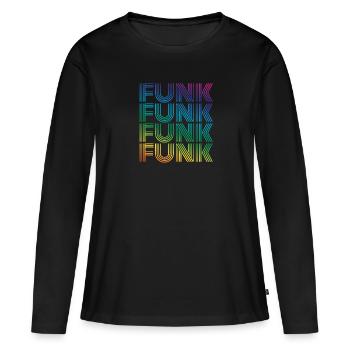 Funk Vintage - Frauen Premium Bio Langarmshirt - Schwarz - Vorne - Julia (174cm)