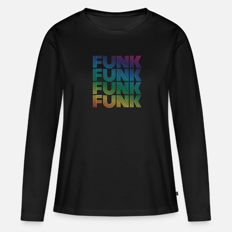 Funk Vintage - Frauen Premium Bio Langarmshirt - Schwarz