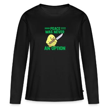 Peace Was Never An Option Goose Game - T-shirt manches longues Premium bio Femme - noir - Devant - Julia (174cm)