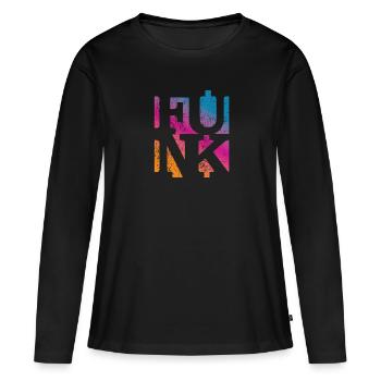Musique funky - T-shirt manches longues Premium bio Femme - noir - Devant - Julia (174cm)