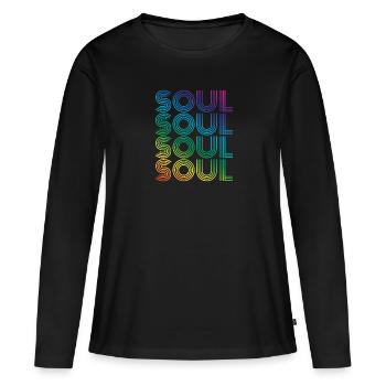 Âme - T-shirt manches longues Premium bio Femme - noir - Devant - Julia (174cm)