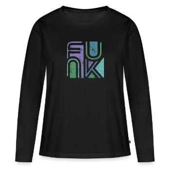 Funk Retro - Frauen Premium Bio Langarmshirt - Schwarz - Vorne - Julia (174cm)