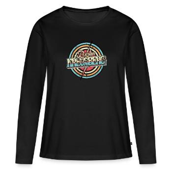 Kreuzberg Berlin Rétro - T-shirt manches longues Premium bio Femme - noir - Devant - Julia (174cm)