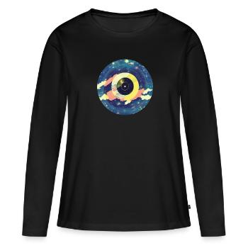 Enregistrement de musique Galaxy - T-shirt manches longues Premium bio Femme - noir - Devant - Julia (174cm)