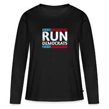 Dirigez les démocrates - T-shirt manches longues Premium bio Femme - noir - Devant - Julia (174cm)