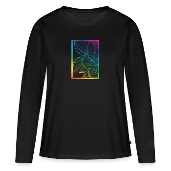 Lotus Lotus Fleur de Lotus - T-shirt manches longues Premium bio Femme - noir - Devant - Julia (174cm)