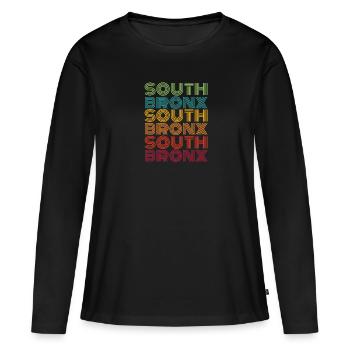Sud du Bronx - T-shirt manches longues Premium bio Femme - noir - Devant - Julia (174cm)