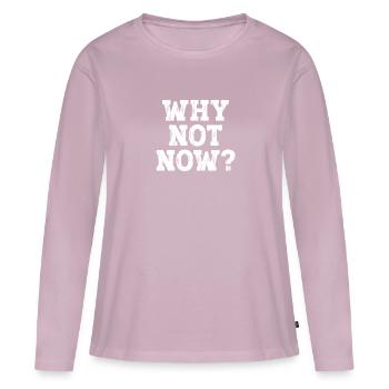 Pourquoi pas maintenant ? - T-shirt manches longues Premium bio Femme - rose poudré - Devant - Julia (174cm)