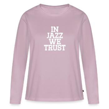 Dans Jazz we Trust - T-shirt manches longues Premium bio Femme - rose poudré - Devant - Julia (174cm)