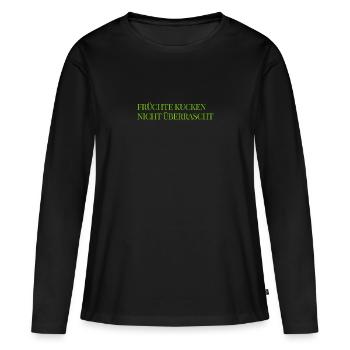 das machen Früchte nicht - Frauen Premium Bio Langarmshirt - Schwarz - Vorne - Julia (174cm)