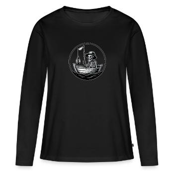 The fisherman catches the fish - Women's Premium Organic Long Sleeve Shirt - black - Front - Julia (174cm)