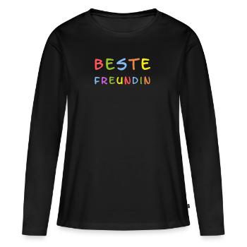 Beste Freundin - Frauen Premium Bio Langarmshirt - Schwarz - Vorne - Julia (174cm)