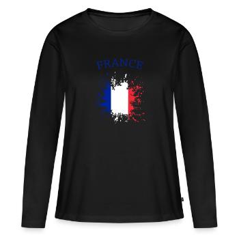 Frankreich france french French - Women's Premium Organic Long Sleeve Shirt - black - Front - Julia (174cm)