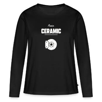 Frein ceramic - T-shirt manches longues Premium bio Femme - noir - Devant - Julia (174cm)