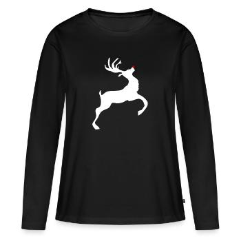 Rudolf Rennier à nez rouge - T-shirt manches longues Premium bio Femme - noir - Devant - Julia (174cm)