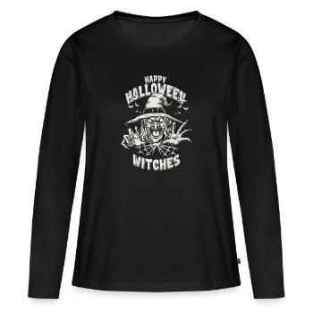 Halloween Hexe - Frauen Premium Bio Langarmshirt - Schwarz - Vorne - Julia (174cm)