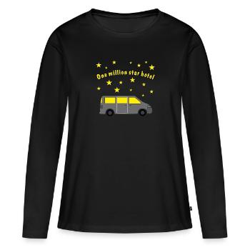 hôtel d’un million d’étoiles - T-shirt manches longues Premium bio Femme - noir - Devant - Julia (174cm)