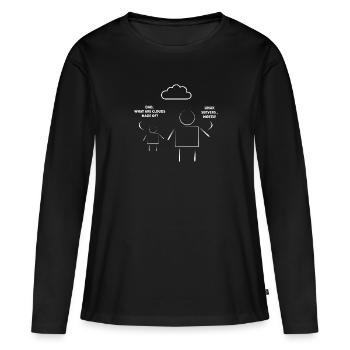 Père et fils Linux - T-shirt manches longues Premium bio Femme - noir - Devant - Julia (174cm)