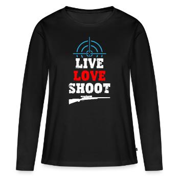 Live Love Shoot - Sniper - Women's Premium Organic Long Sleeve Shirt - black - Front - Julia (174cm)