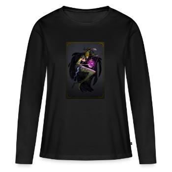 haute prêtresse - T-shirt manches longues Premium bio Femme - noir - Devant - Julia (174cm)