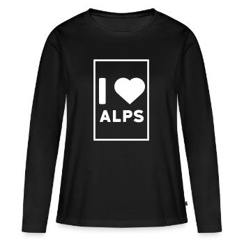 liebe Alpen - Frauen Premium Bio Langarmshirt - Schwarz - Vorne - Julia (174cm)