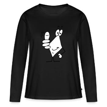 Daumen hoch - Frauen Premium Bio Langarmshirt - Schwarz - Vorne - Julia (174cm)