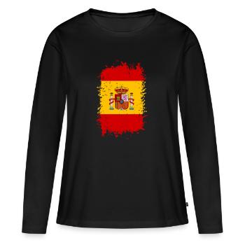 Espagne - T-shirt manches longues Premium bio Femme - noir - Devant - Julia (174cm)