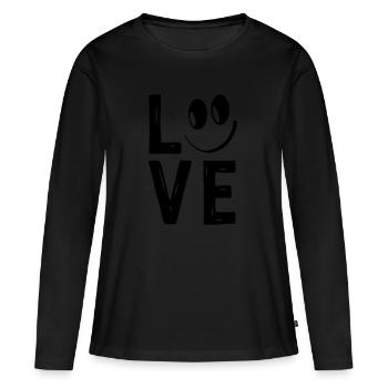 Love Smile Love Hearts Hearts Laugh Happy - Women's Premium Organic Long Sleeve Shirt - black - Front - Julia (174cm)