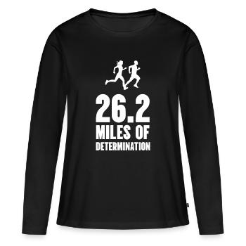 Marathon - 26,2 miles de détermination - T-shirt manches longues Premium bio Femme - noir - Devant - Julia (174cm)