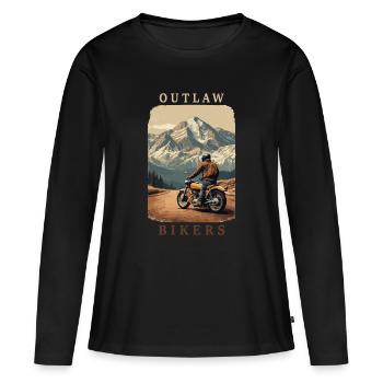 Motards interdits - T-shirt manches longues Premium bio Femme - noir - Devant - Julia (174cm)