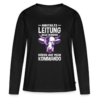 Anstaltsleitung Chef Leitung - Frauen Premium Bio Langarmshirt - Schwarz - Vorne - Julia (174cm)