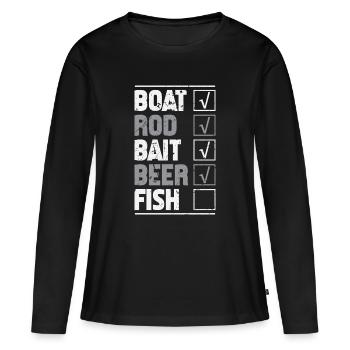 Pêcheurs Pêcheurs Pêcheurs Pêcheurs Pêcheurs Sportifs - T-shirt manches longues Premium bio Femme - noir - Devant - Julia (174cm)